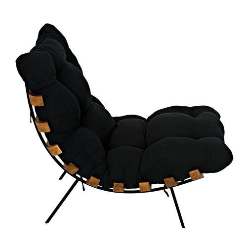 Noir Hanzo Chair With Steel Legs