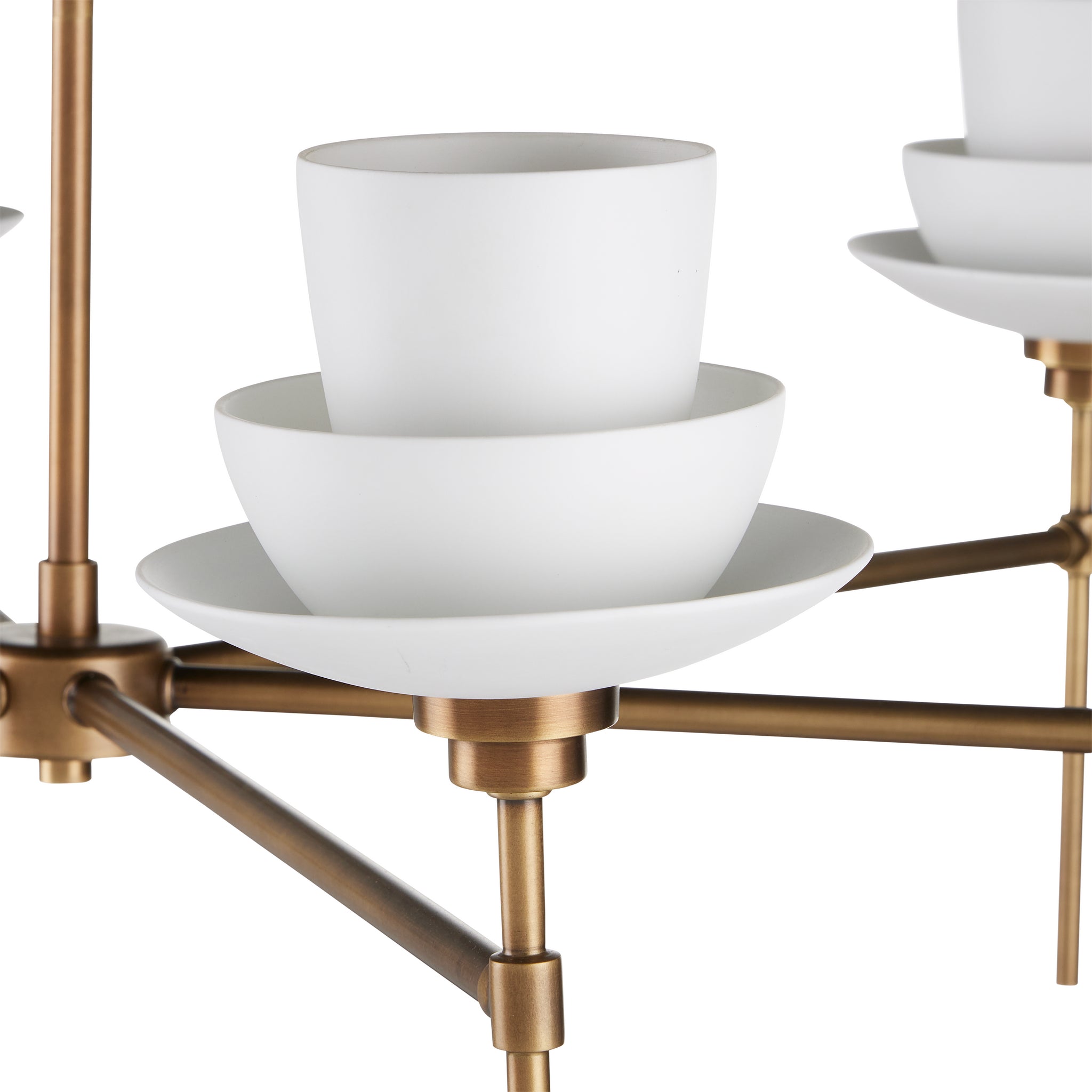 Currey & Company Etiquette 40.5" Bone China 6 Light Chandelier