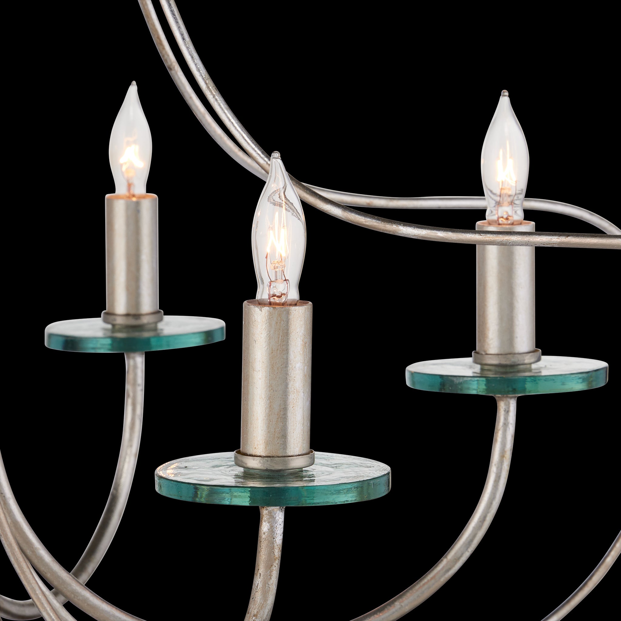 Currey & Company Harrow 30.75" Recycled Glass 6 Light Chandelier