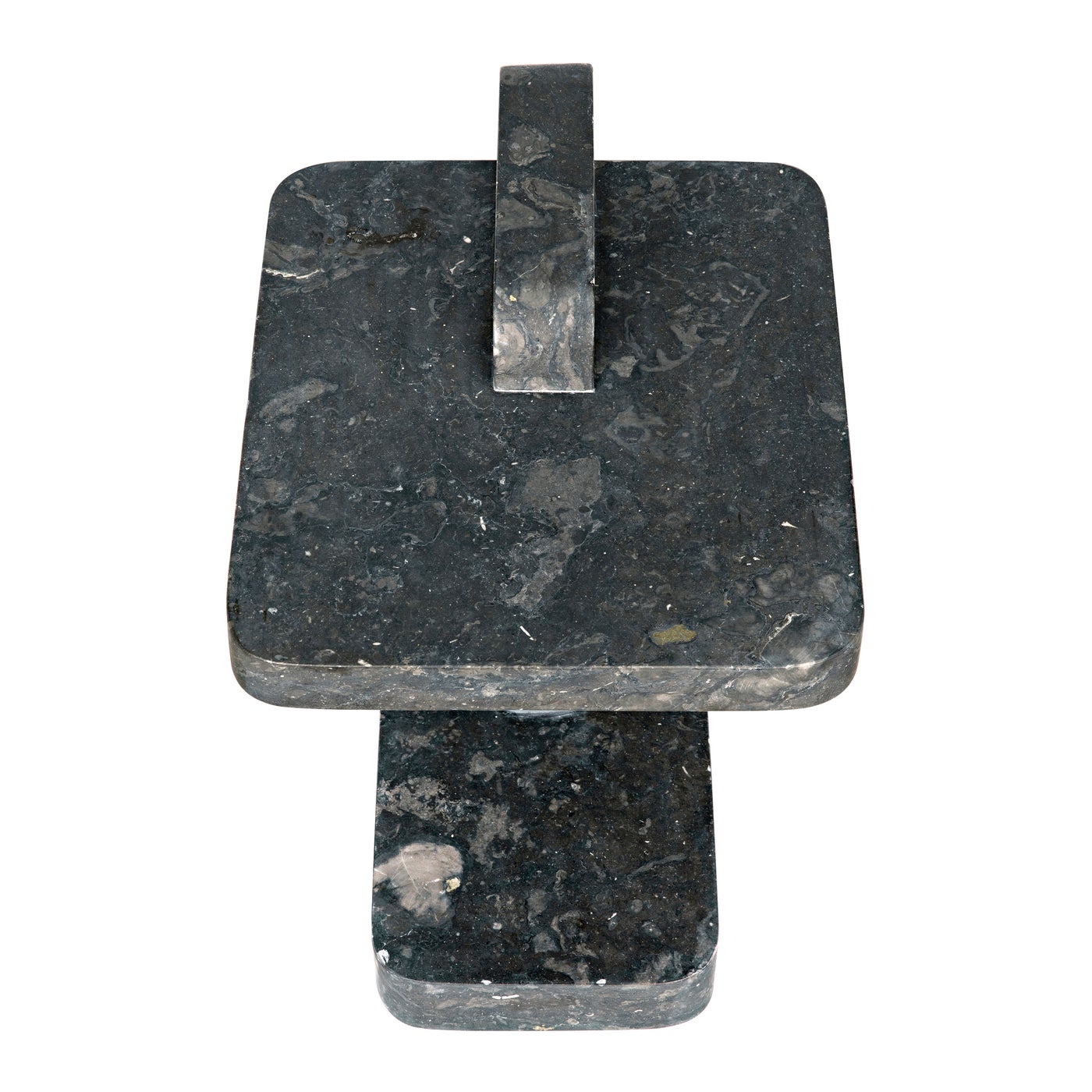 Noir North Side Table, Black Marble