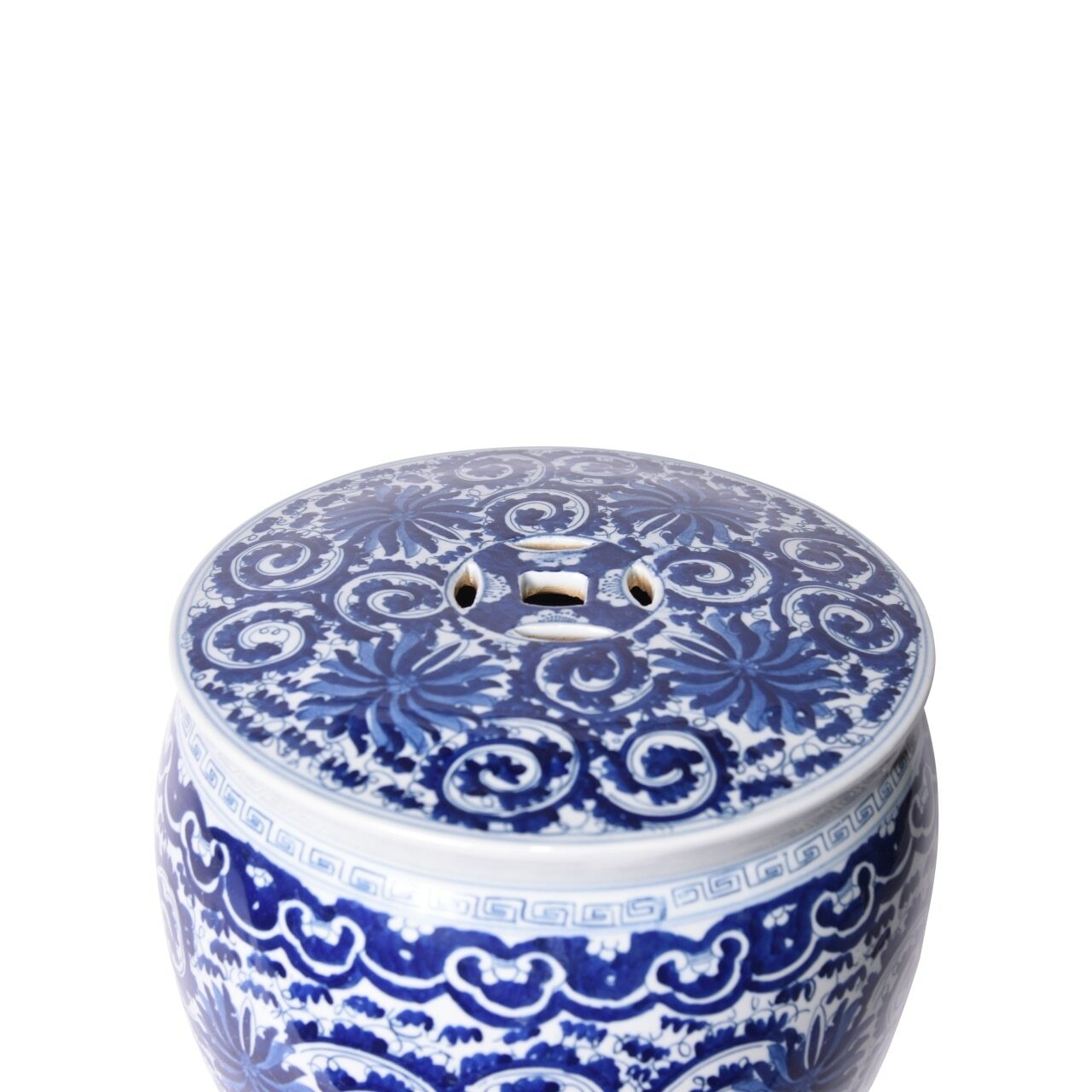 Twisted Lotus Drum Stool, Blue by legend of Asia