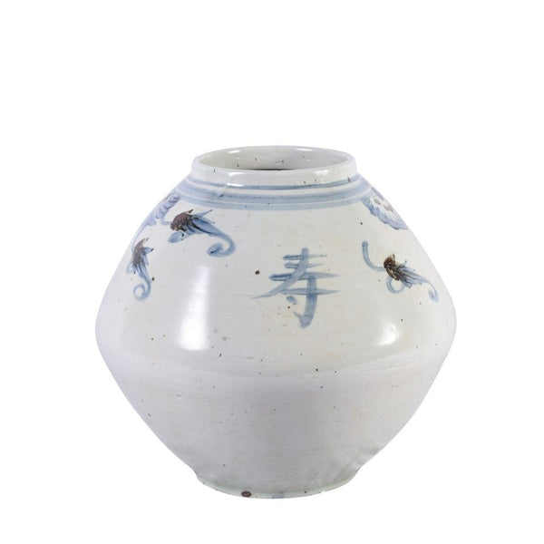 Blue & White Silla Longevity Tappered Pot by Legend of Asia