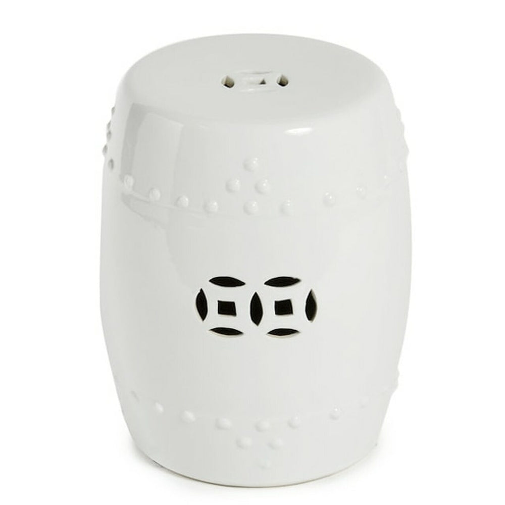 Legend of Asia White Porcelain Garden Stool