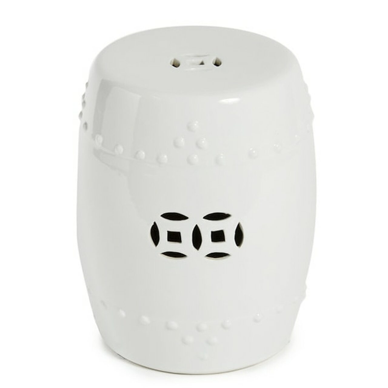 Legend of Asia White Porcelain Garden Stool