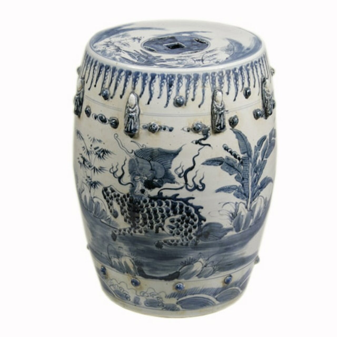 Blue & White Kylin Garden Stool