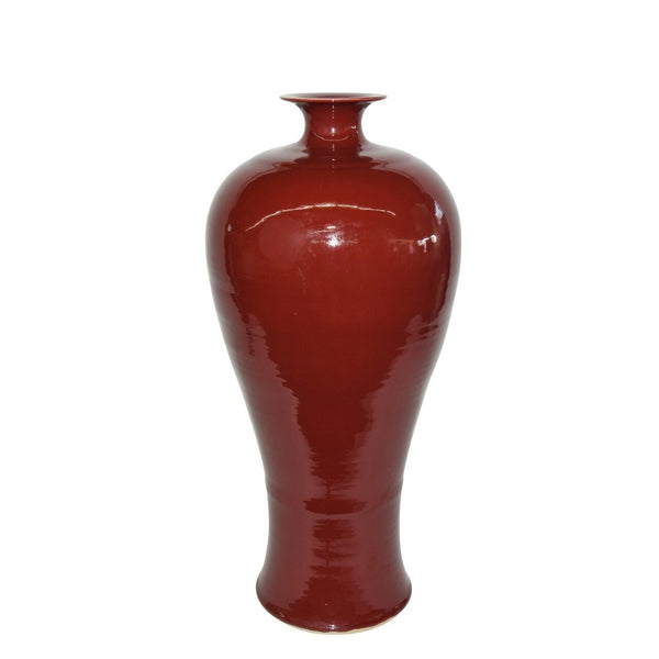 Legend of Asia Oxblood Red Tall Prunus Tall Floor Vase