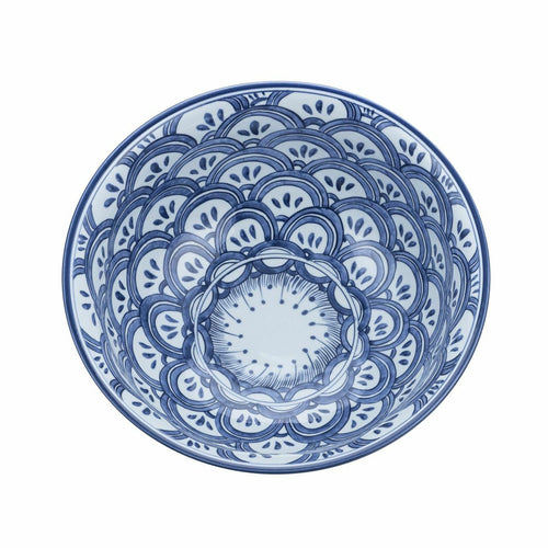Blue And White Porcelain Bowl Sea Wave Motif