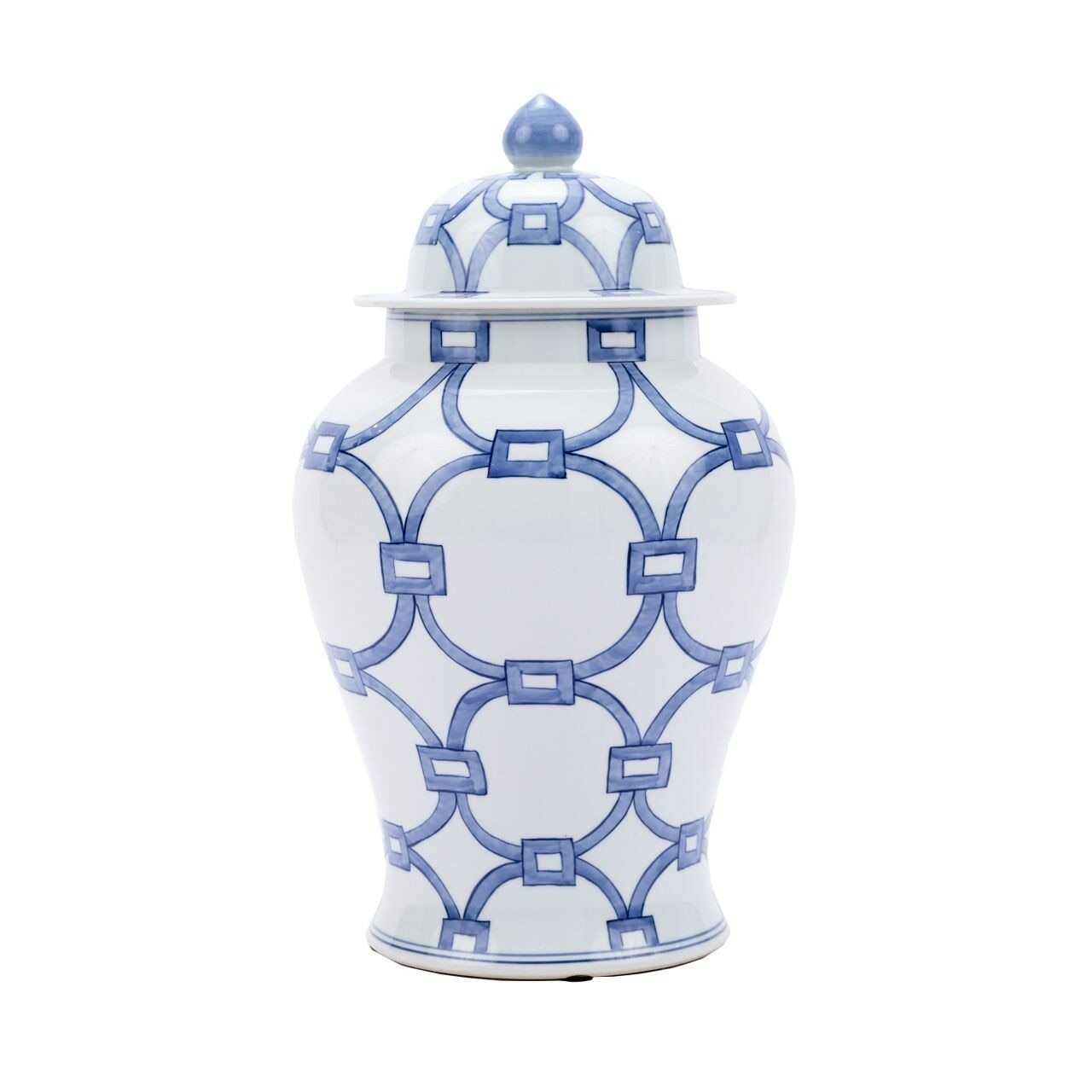 Legends Of Asia Blue And White Porcelain Lover Locks Temple Jar