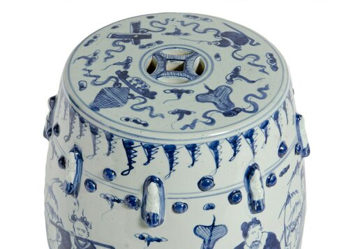 Eight-Immortals Garden Stool, Navy by Legends of Asia