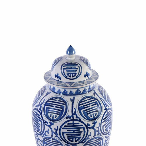 Longevity Heaven Jar, Blue/White by Legend of Asia