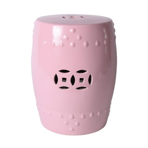 Blush Pink Porcelain Garden Stool by Legends of Asia