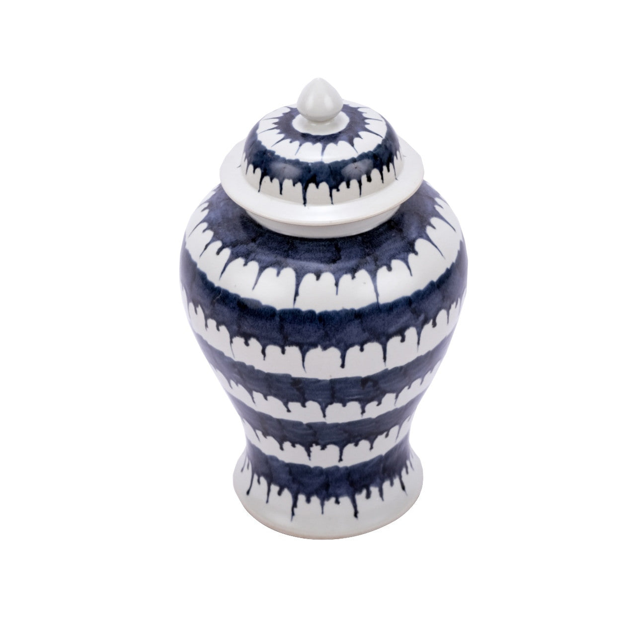 Blue & White Porcelain Drip Temple Jar By Legends Of Asia