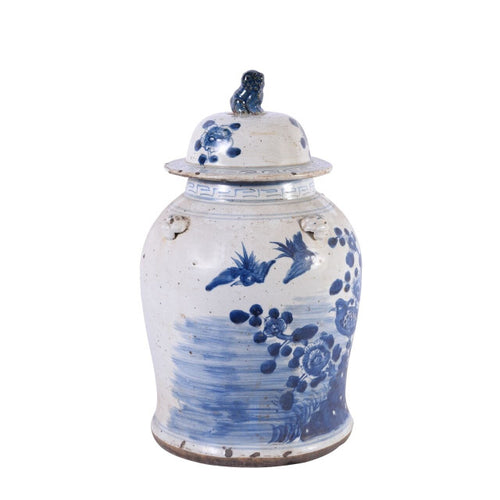 Vintage Temple Jar Flower Bird Motif By Legends Of Asia