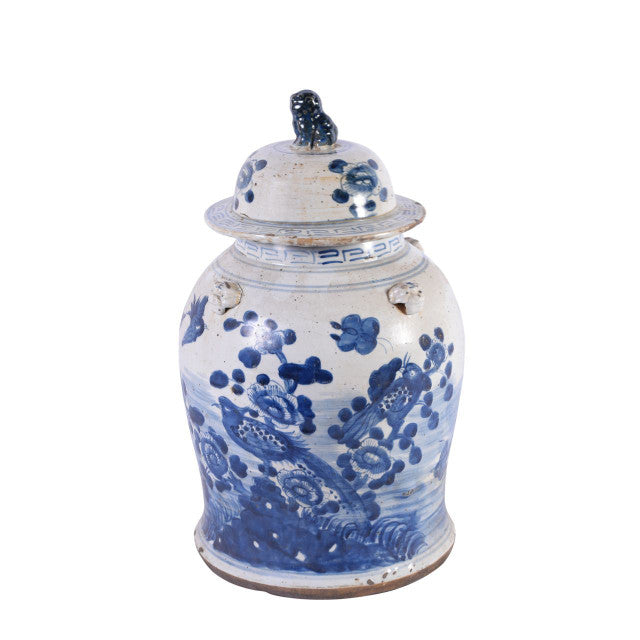 Vintage Temple Jar Flower Bird Motif By Legends Of Asia