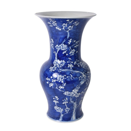 Blue & White Porcelain Plum Blossom Wide Mouth Vase