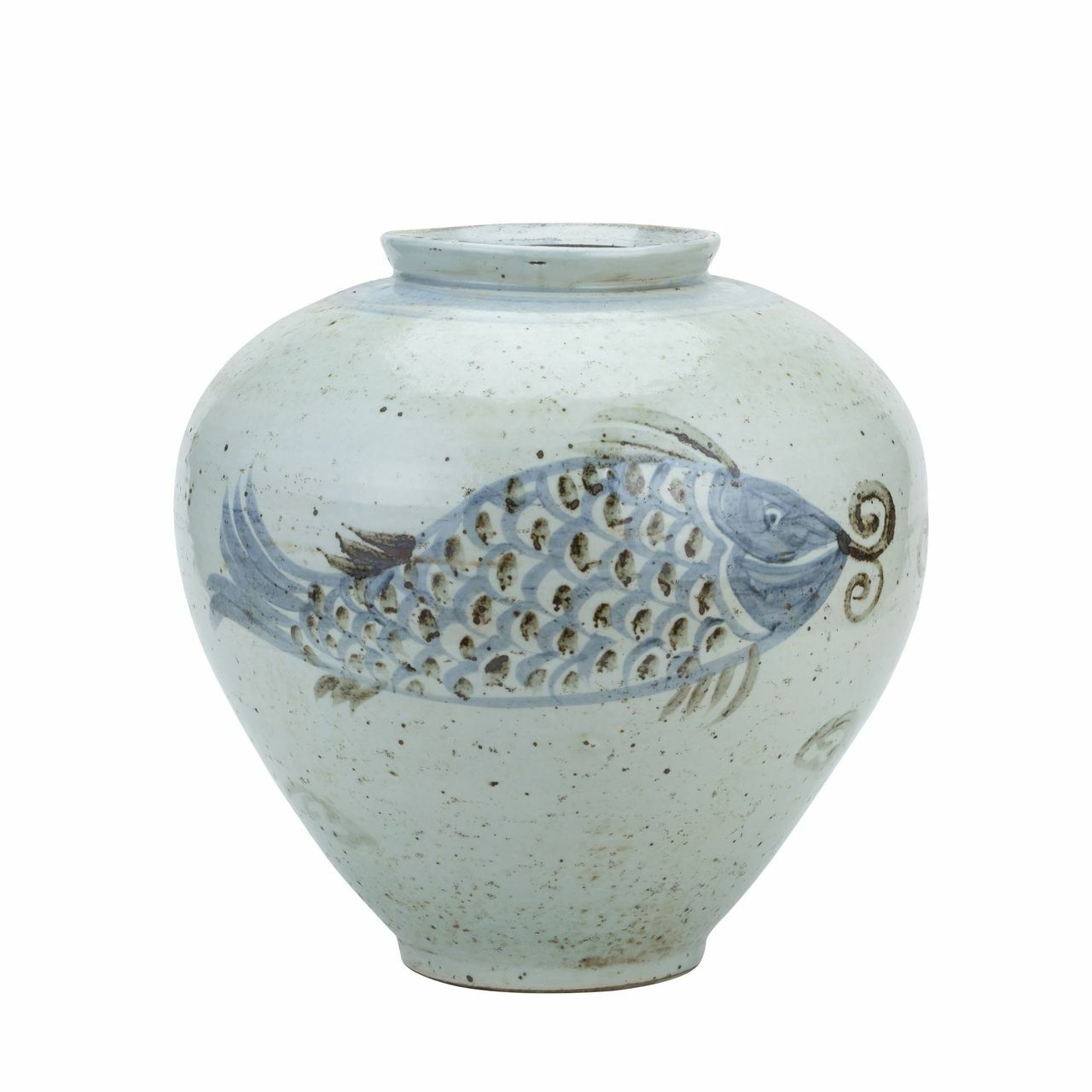 Blue And White Porcelain Silla Koi Fish Jar by Legend of Asia