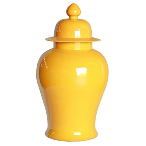 Yellow Porcelain Temple Jar - XL by Legend of Asia