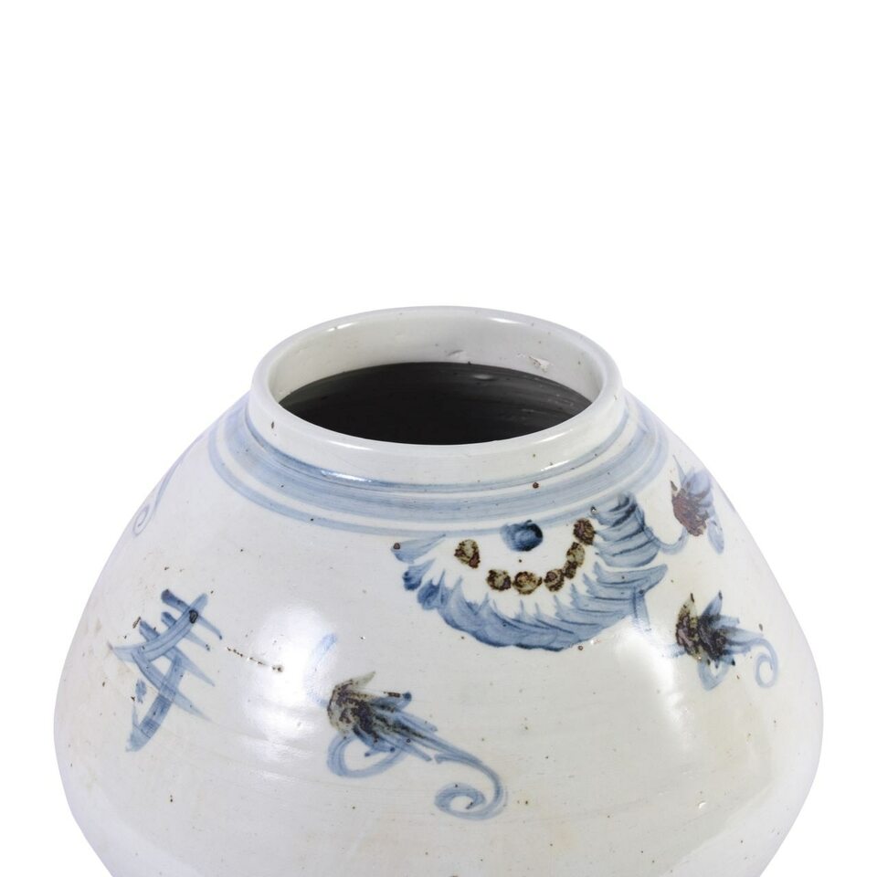 Blue & White Silla Longevity Tappered Pot by Legend of Asia