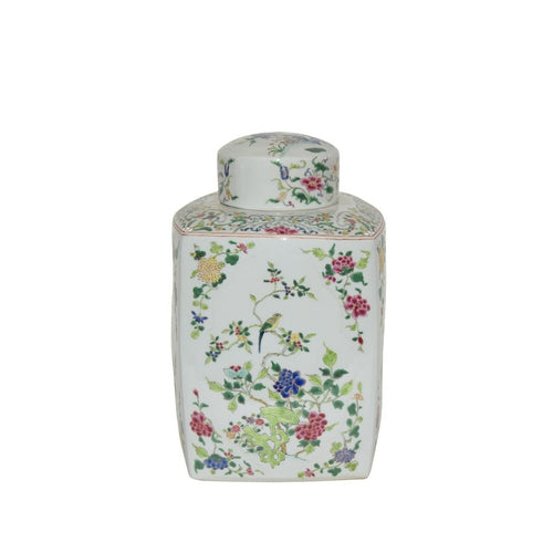 Chinoisery Floral Cylinder Tea Jar by Legend of Asia