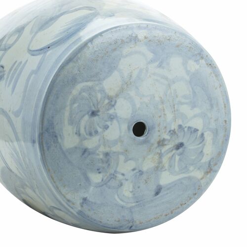 Blue & White Silla Porcelain Garden Stool Twisted Flower