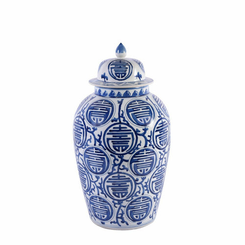 Longevity Heaven Jar, Blue/White by Legend of Asia