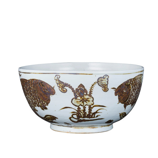 Rusty Brown Fish Bowl By Legends Of Asia