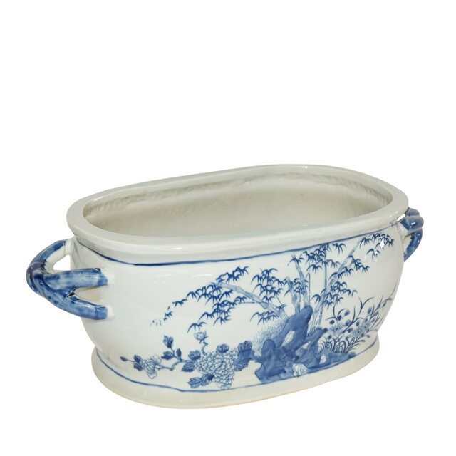Blue And White Four Season Foot Bath Planter By Legends Of Asia