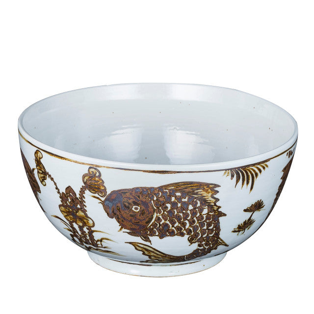 Rusty Brown Fish Bowl By Legends Of Asia