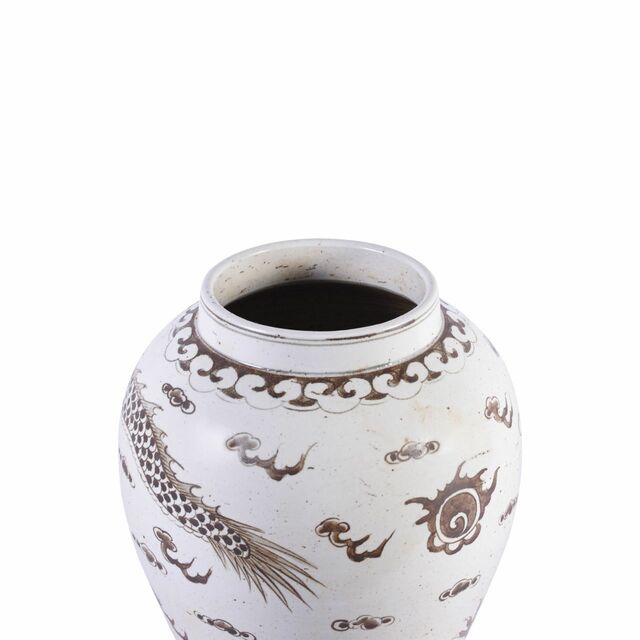 Brown Hong Wu Flaring Rim Jar Dragon Motif By Legends Of Asia