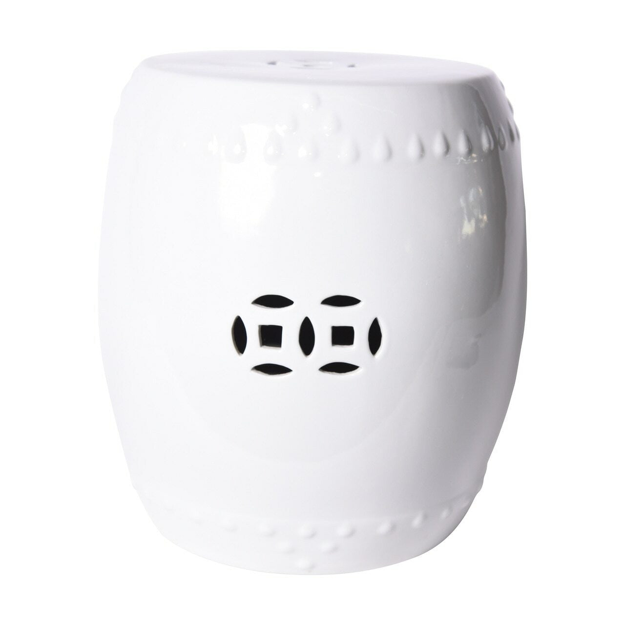 Legend of Asia White Porcelain Garden Stool