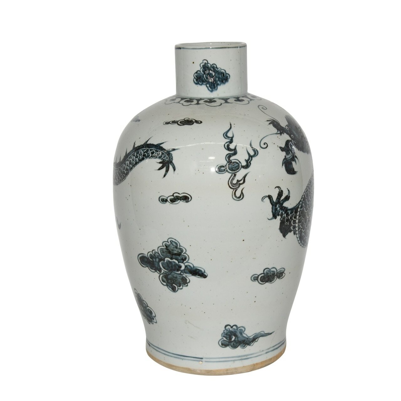 Indigo Baluster Dynasty Porcelain Dragon Vase by Legend of Asia