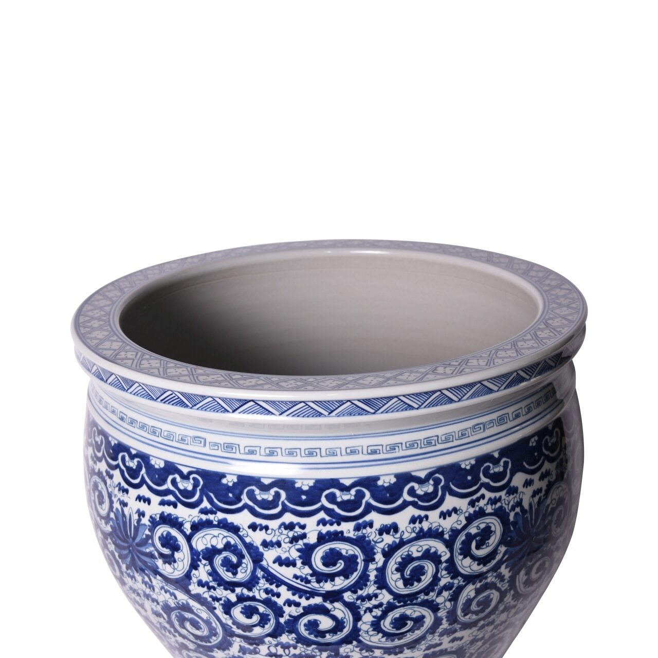 Legend of Asia Blue & White Twisted Lotus Bowl Planter