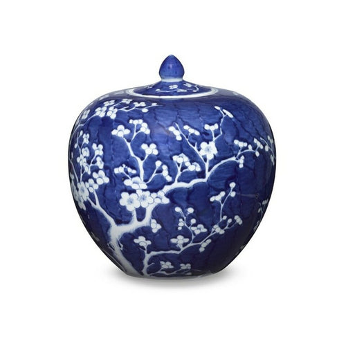 Blue & White Plum Melon Jar