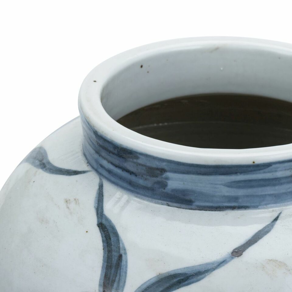 Blue And White Peking Opera Mask Jar By Legends Of Asia