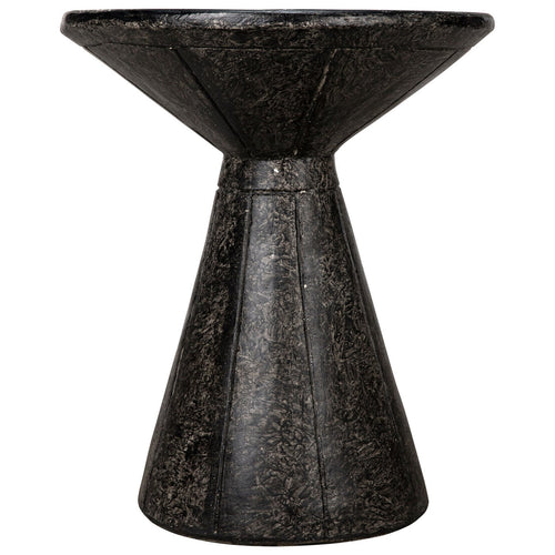 Noir Pedestal Side Table, Black Fiber Cement