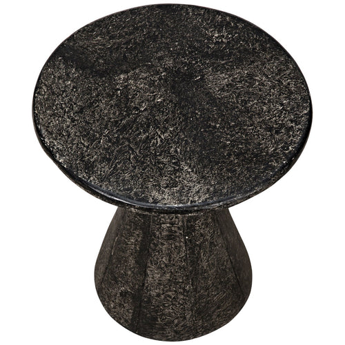 Noir Pedestal Side Table, Black Fiber Cement
