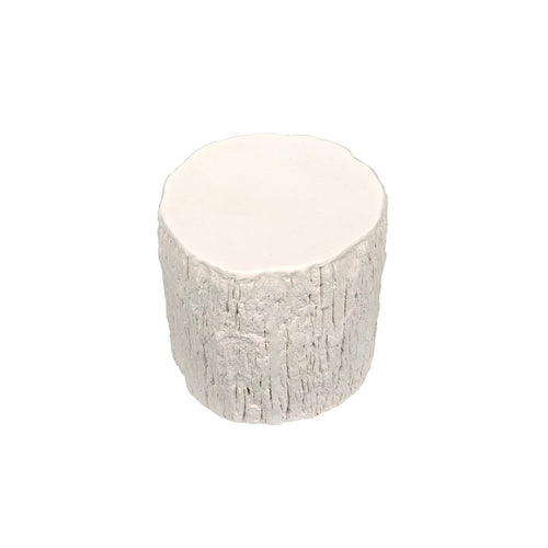 Noir Trunk Side Table, White Fiber Cement