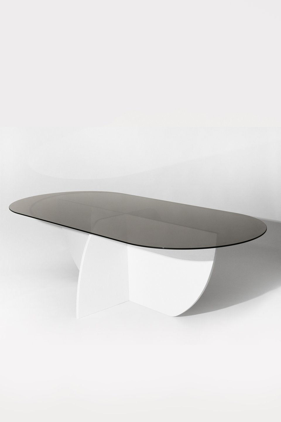 Aurora Dining Table, White Mosaic & Smoked Glass