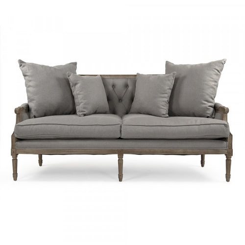 Zentique Louis Tufted Sofa Natural Linen