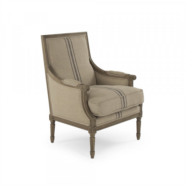 Zentique Louis Club Chair in Khaki Linen
