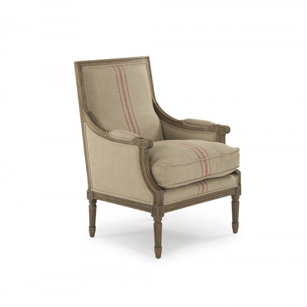 Zentique Louis Club Chair in Khaki Linen
