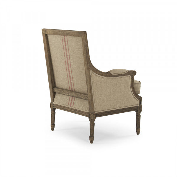 Zentique Louis Club Chair, Red or Blue Pinstripe