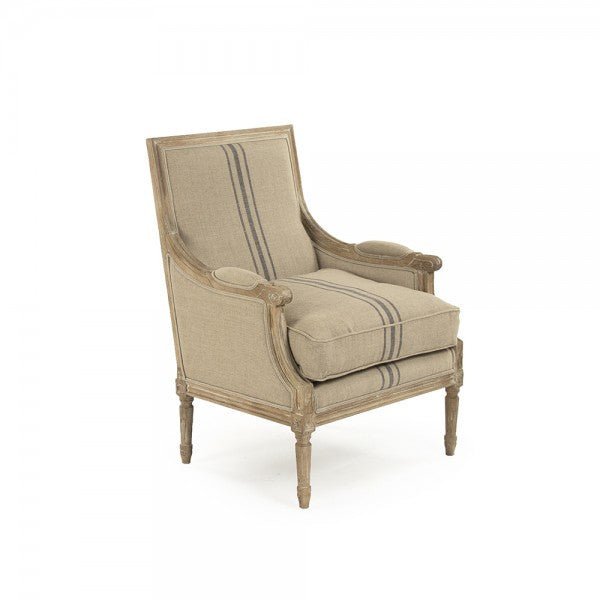 Zentique Louis Club Chair, Red or Blue Pinstripe