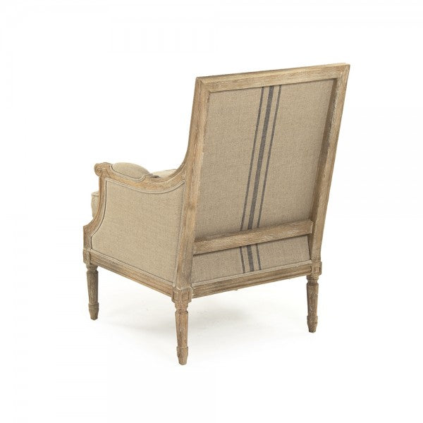 Zentique Louis Club Chair, Red or Blue Pinstripe