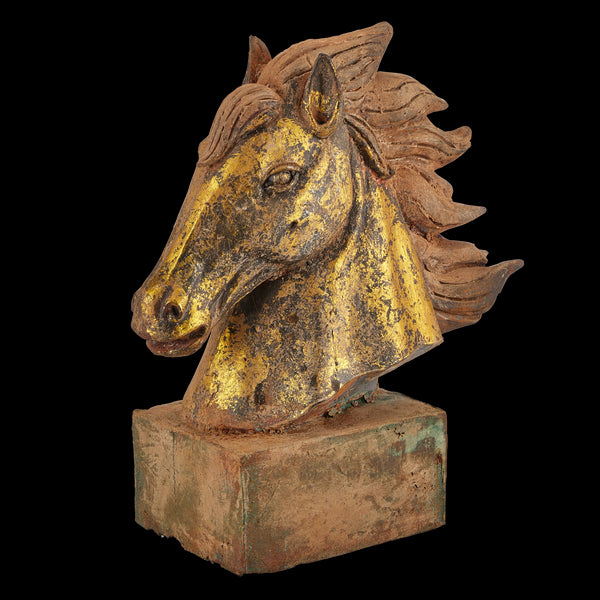 Currey & Company 15.75" Tang Dynasty Iron Horse's Head