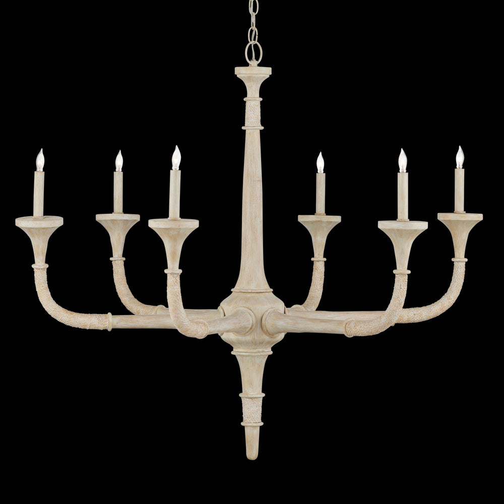 Currey & Company Aleister 43.5" Sandstone 6 Light Chandelier