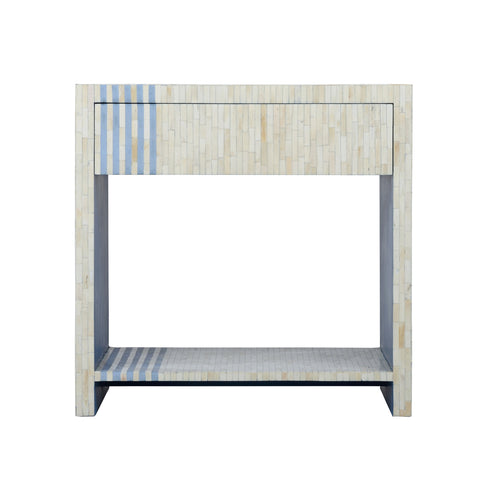 Chelsea House Bone Inlay Striped Bedside Table