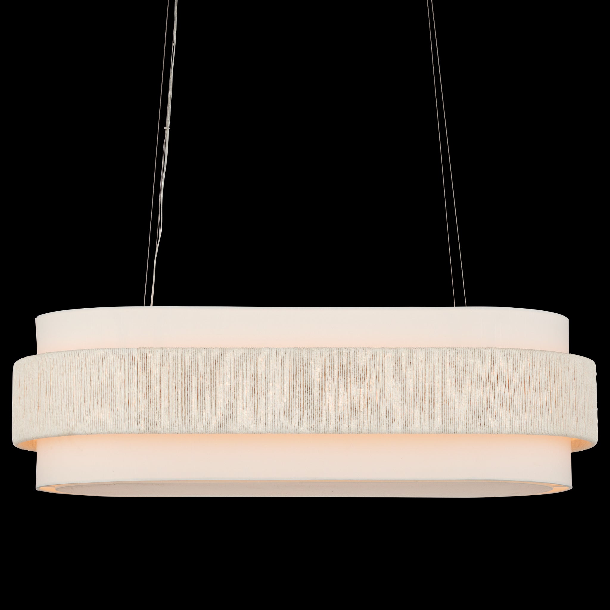 Currey & Company Monreale 39.5" Twine 5 Light Oval Chandelier