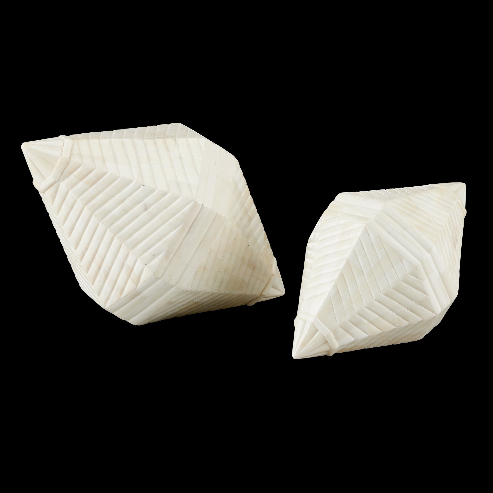 Currey & Company Pavi Bone Prism Set Of 2