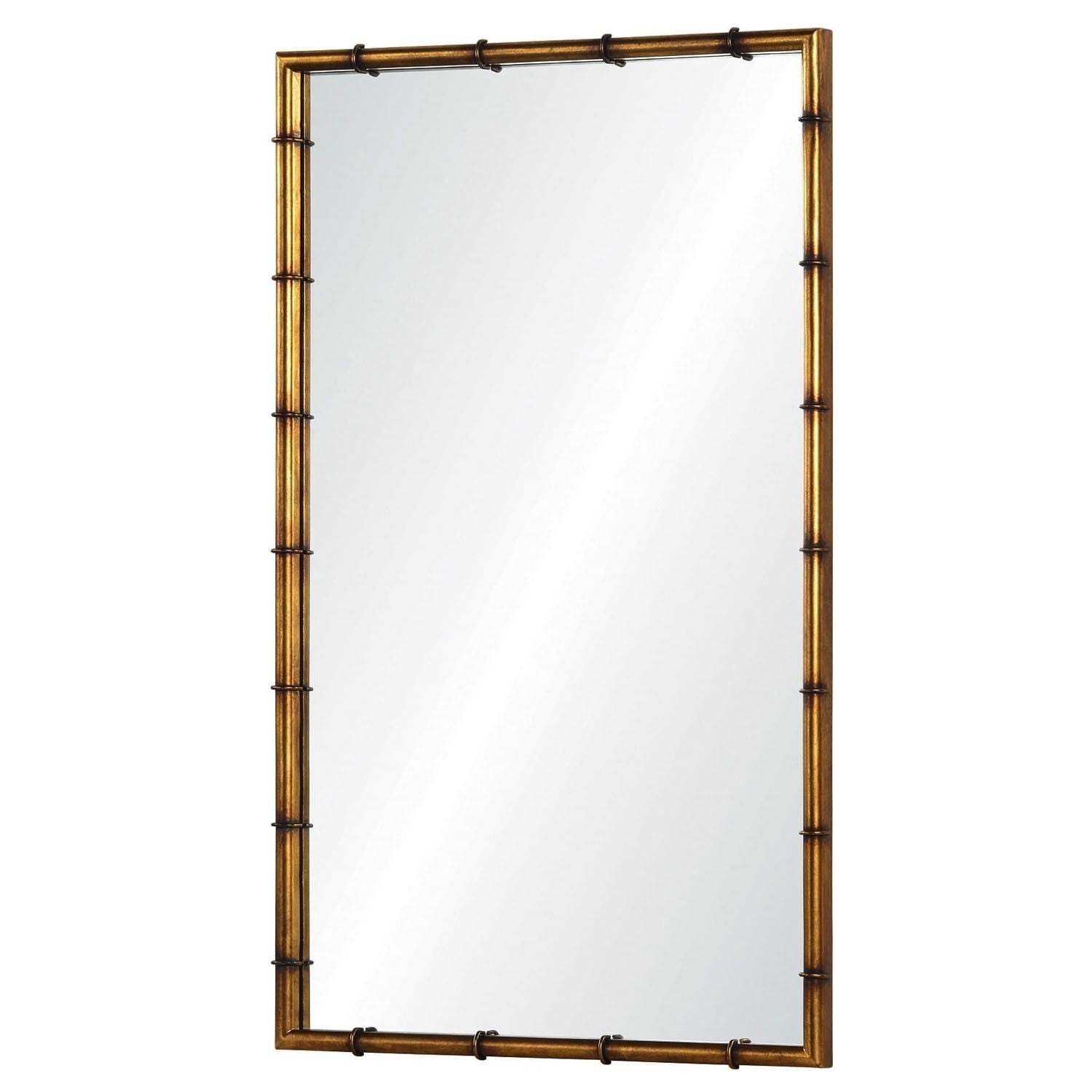 Gold Bamboo Rectangular Iron Mirror 24" x 40"